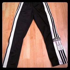 008- Adidas Snap Down Track Pants 3 Stripe Sides